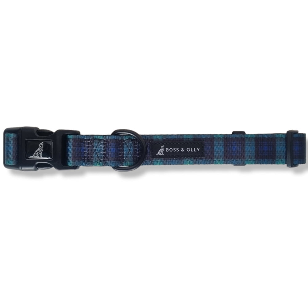 Boss & Olly Dog Collar (Forest Plaids)