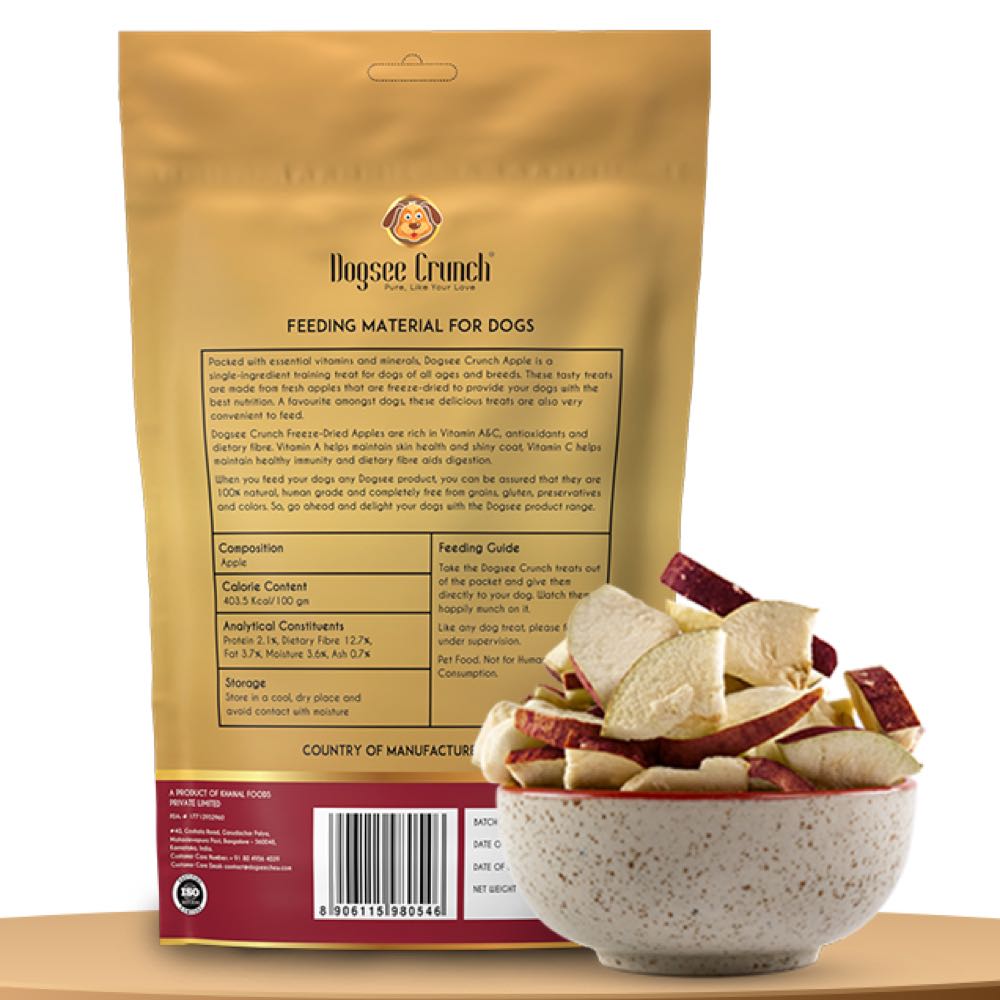 4 FOR $13: Dogsee Crunch Apple Freeze-Dried Dog Treats 10g