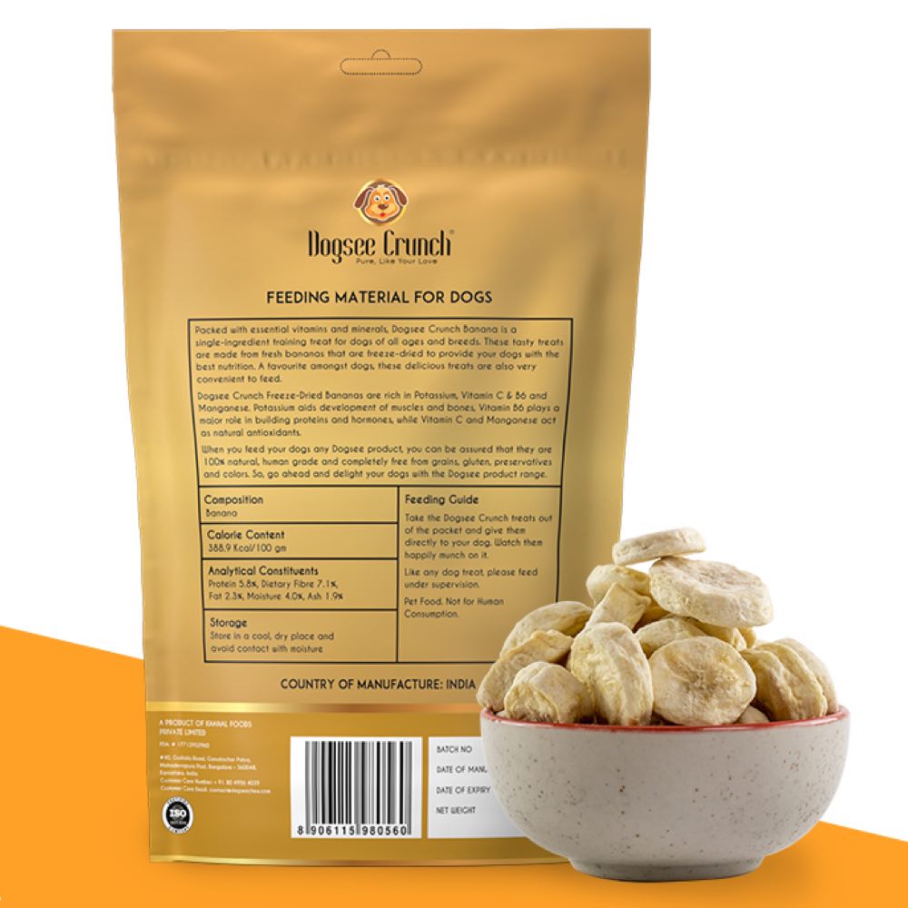 4 FOR $13: Dogsee Crunch Banana Freeze-Dried Dog Treats 15g