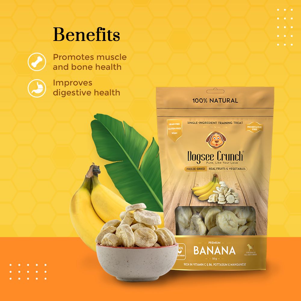 4 FOR $13: Dogsee Crunch Banana Freeze-Dried Dog Treats 15g