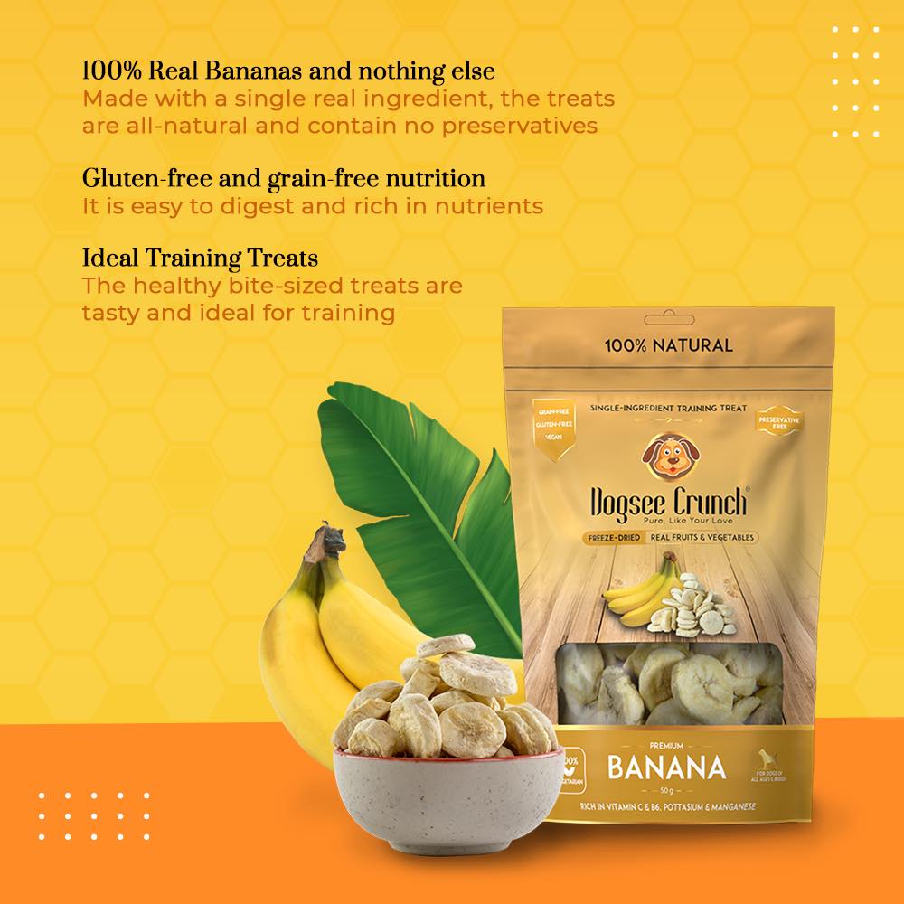 4 FOR $13: Dogsee Crunch Banana Freeze-Dried Dog Treats 15g