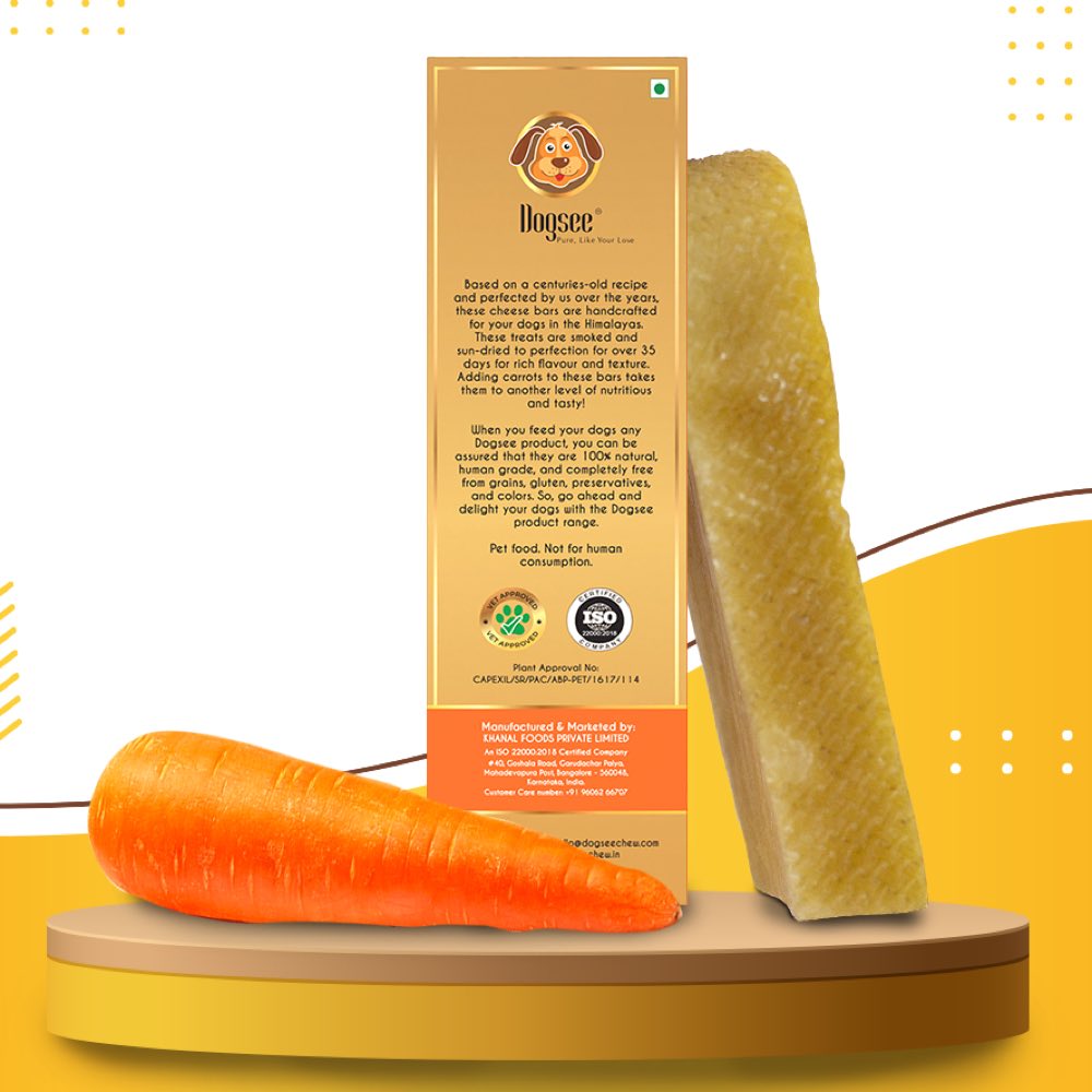 33% OFF: Dogsee Himalayan Cheese Carrot Medium Bar Grain-Free Dog Treat 70g