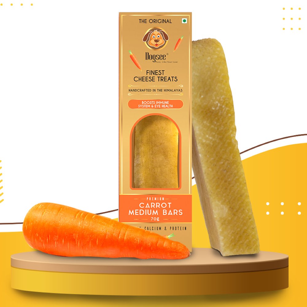 33% OFF: Dogsee Himalayan Cheese Carrot Medium Bar Grain-Free Dog Treat 70g