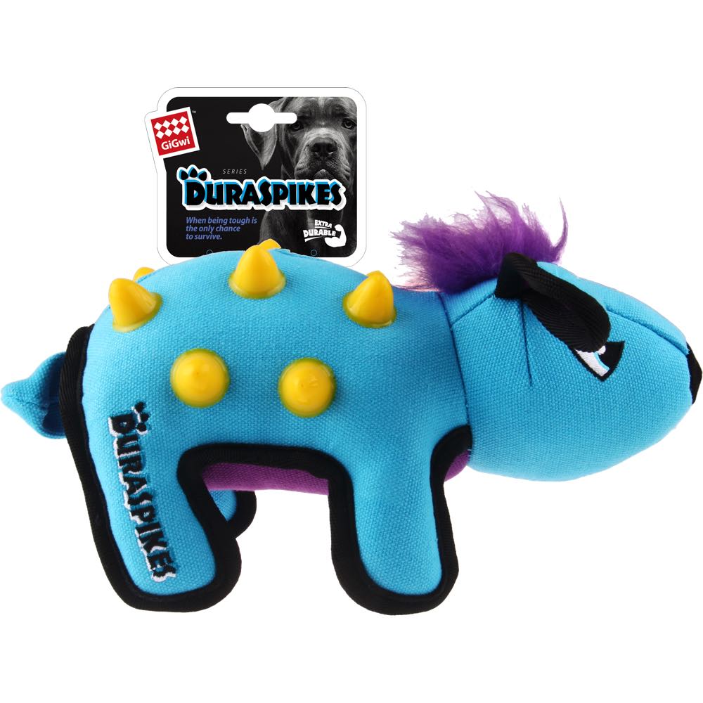 GiGwi Duraspikes Extra Durable Plush Dog Toy (Light Blue Rabbit)