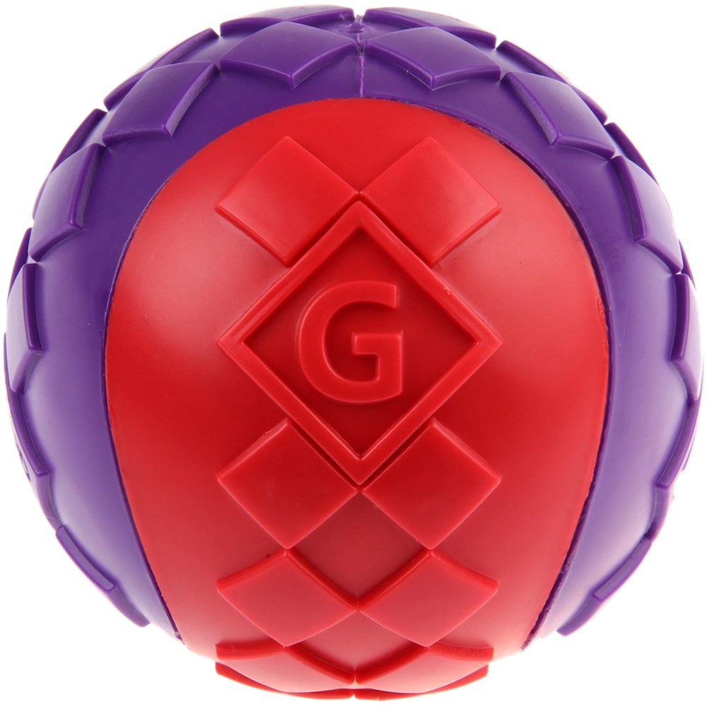 GiGwi Squeaky Ball Dog Toy (Red/Purple)