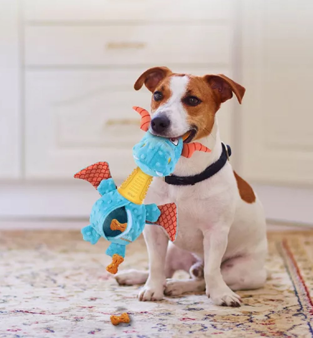 GiGwi Wild Hunter Interactive Plush Dog Toy (Dragon)